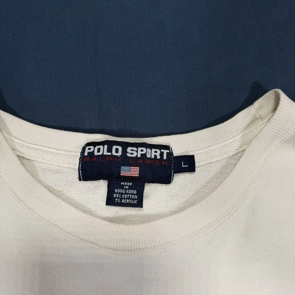 Vintage Polo Sport Ralph Lauren USA Flag Sweatshirt Oversized Size Large - Picture 6 of 7